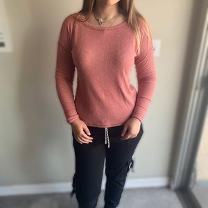 Abercrombie & Fitch Long-Sleeve Slouch Salmon Tee